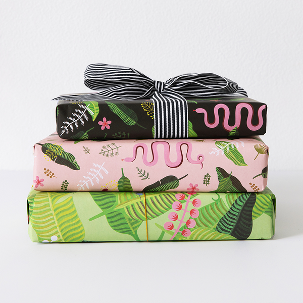 Wild Meadow - Black - Gift Wrap