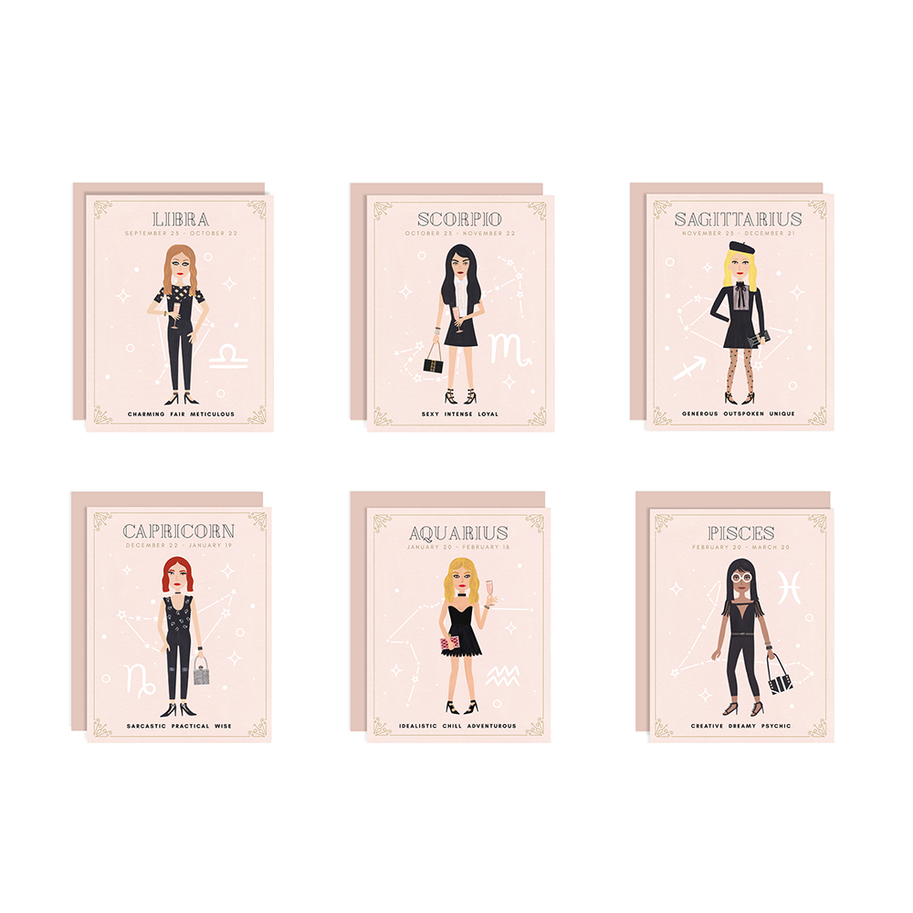 The Zodiac Babes Greeting Card Set
