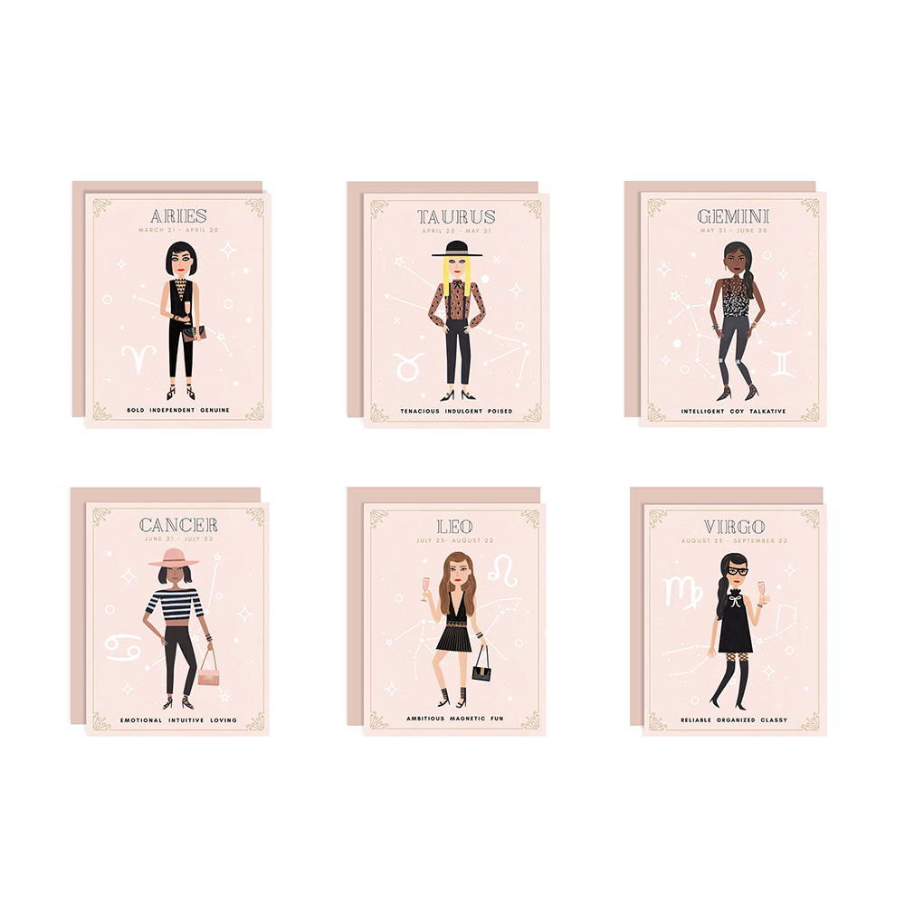 The Zodiac Babes Greeting Card Set