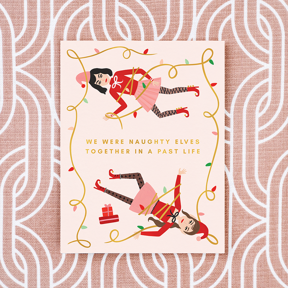 We Were Naughty Elves - Gold Foil