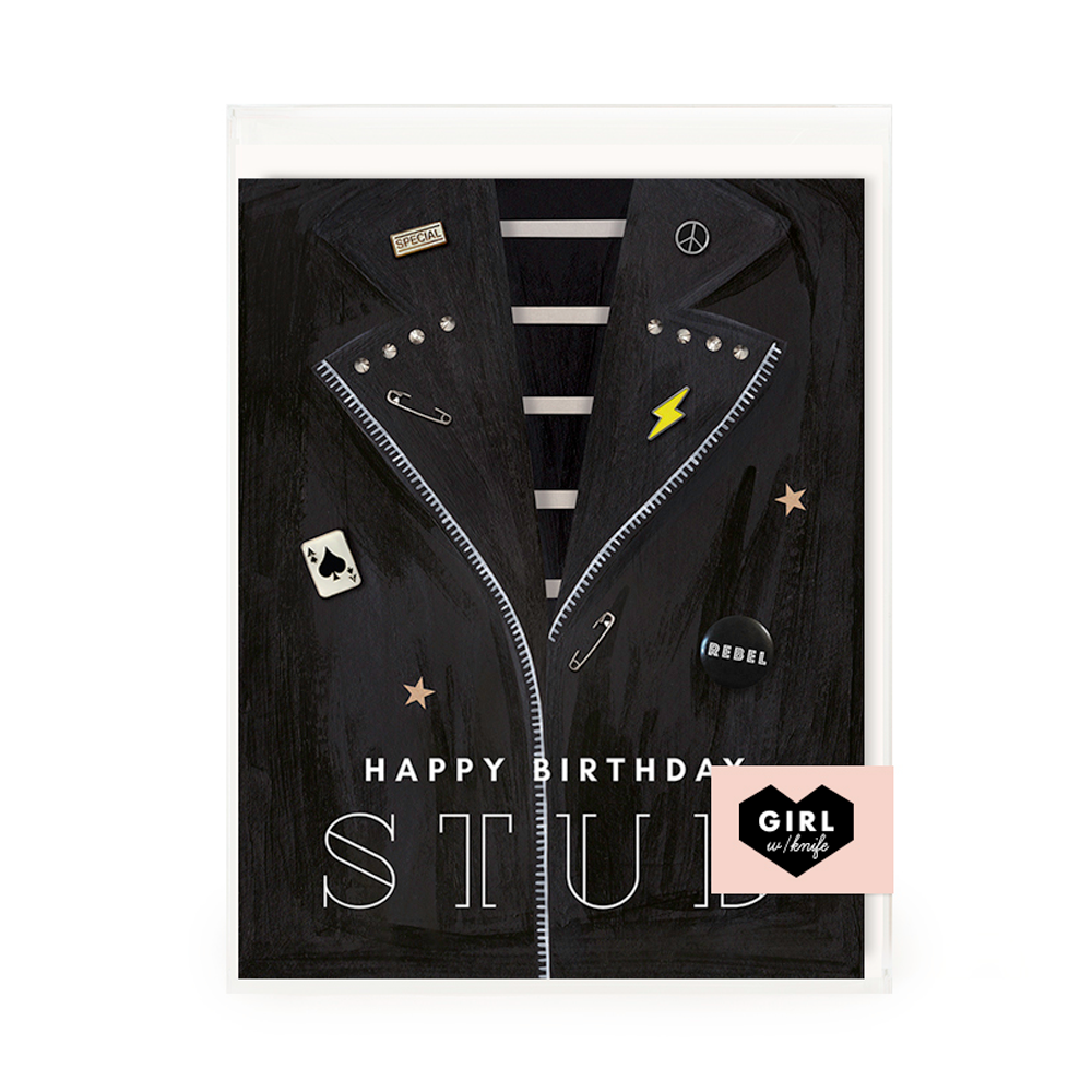 Happy Birthday Stud Greeting Card Set