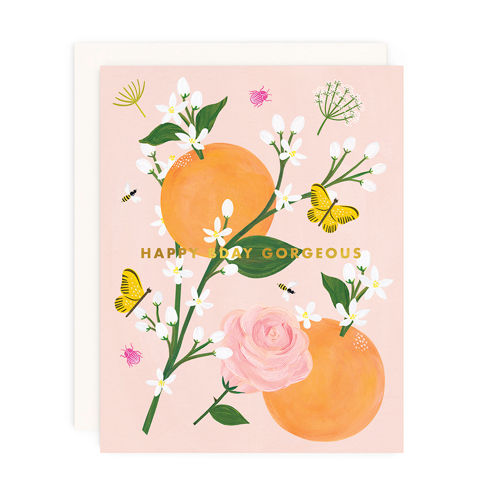 Birthday Blossoms - (gold foil)