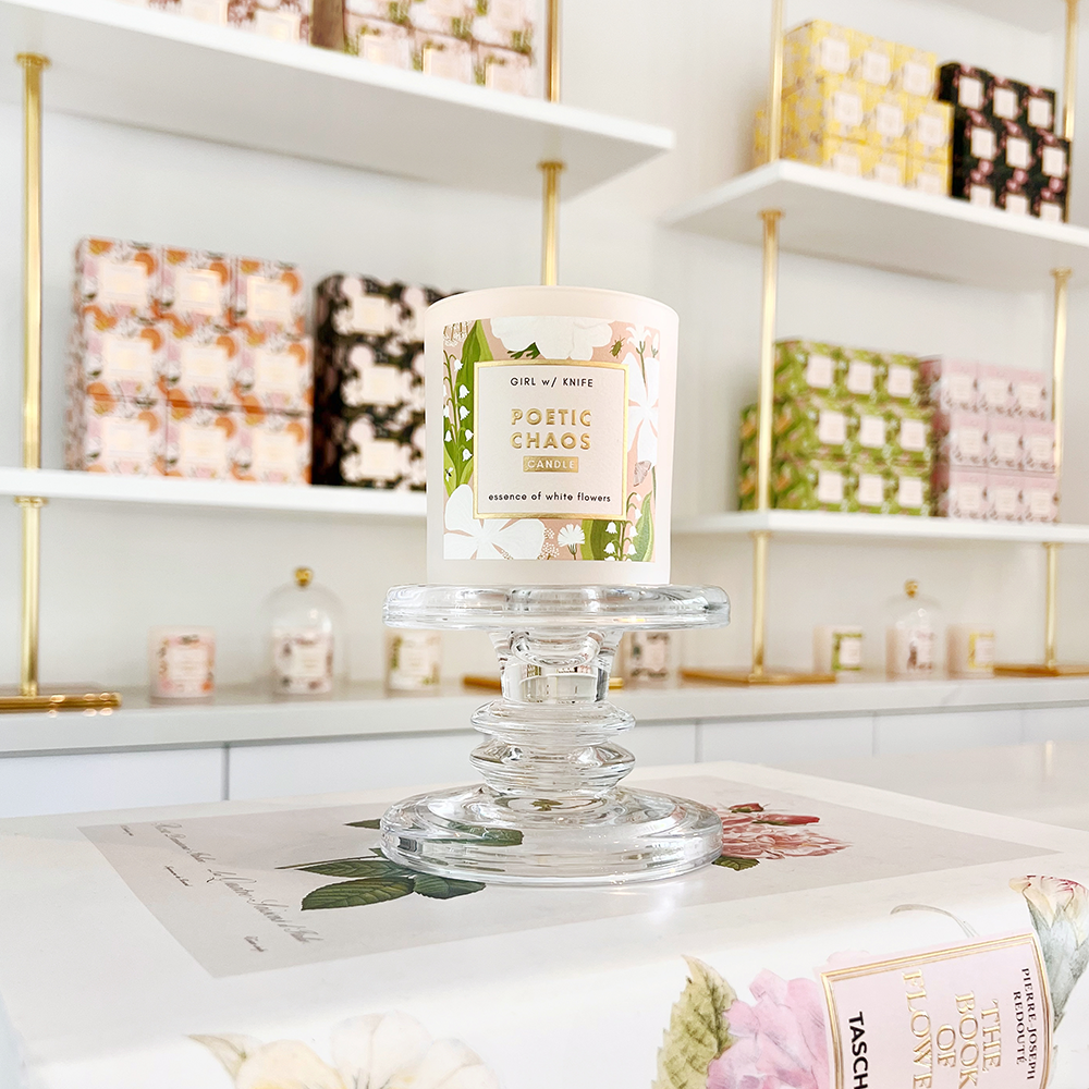 Poetic Chaos Candle - Essence of White Flowers - Girl w/ Knife Poetic Chaos Candle - Essence of White Flowers - Girl w/ Knife