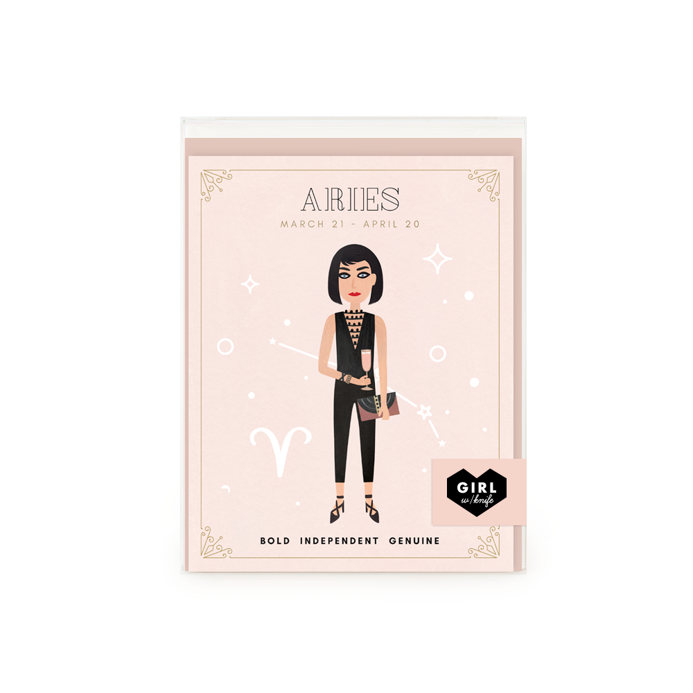 Aries Zodiac Babe Greeting Card Set