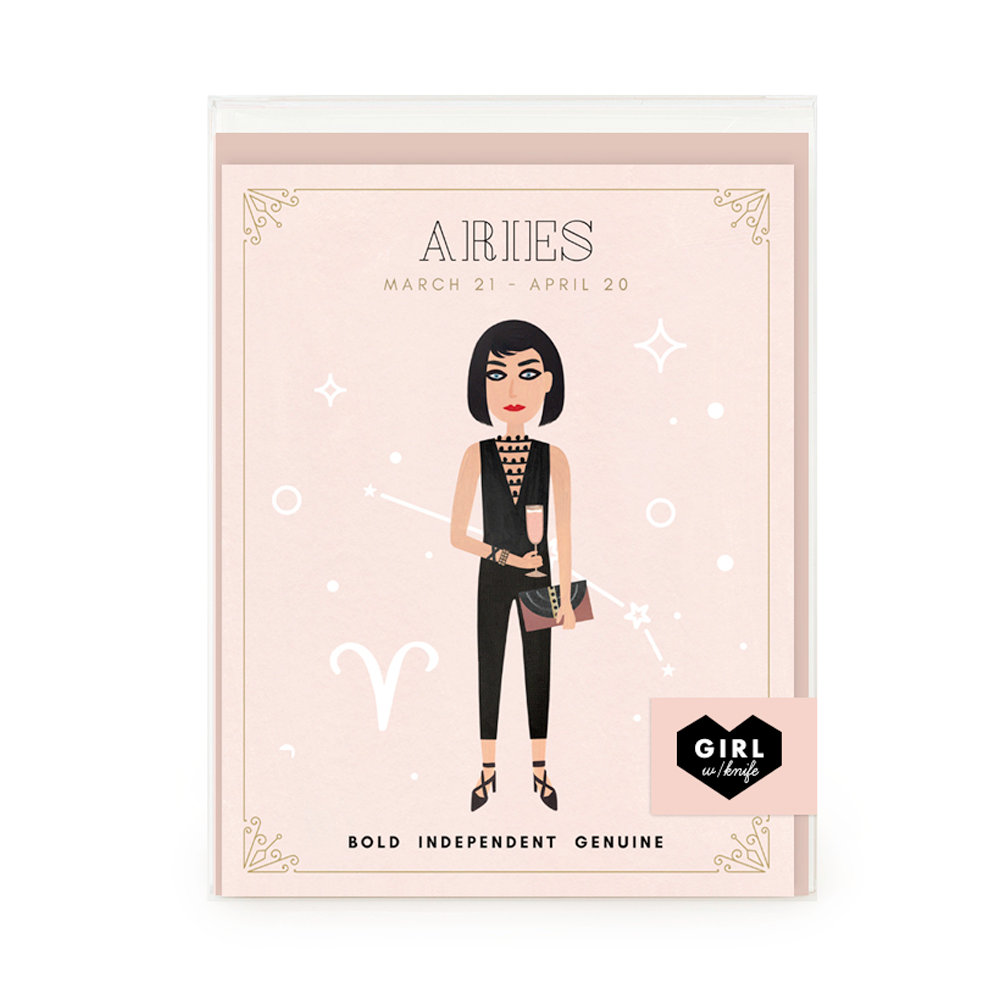 Aries Zodiac Babe Greeting Card Set