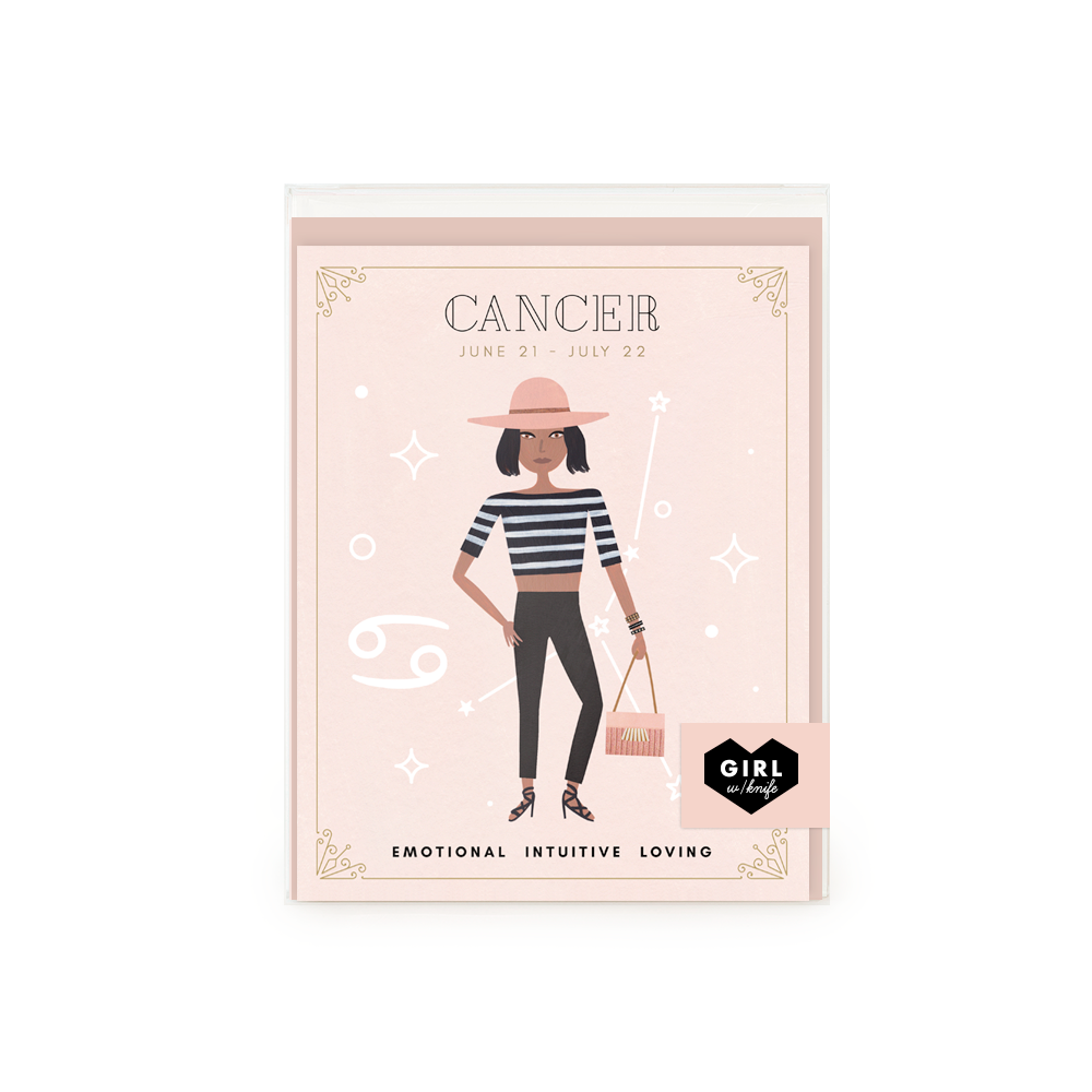 Cancer Zodiac Babe Greeting Card Set
