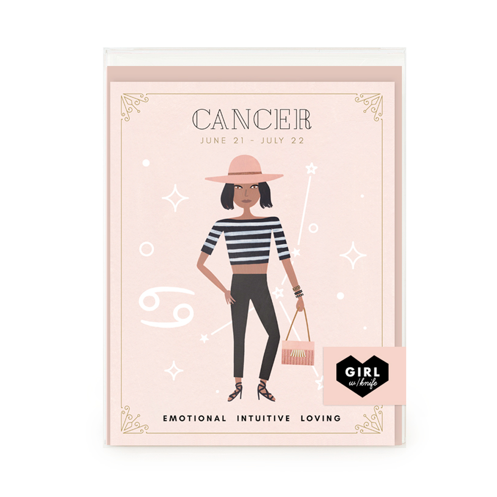 Cancer Zodiac Babe Greeting Card Set