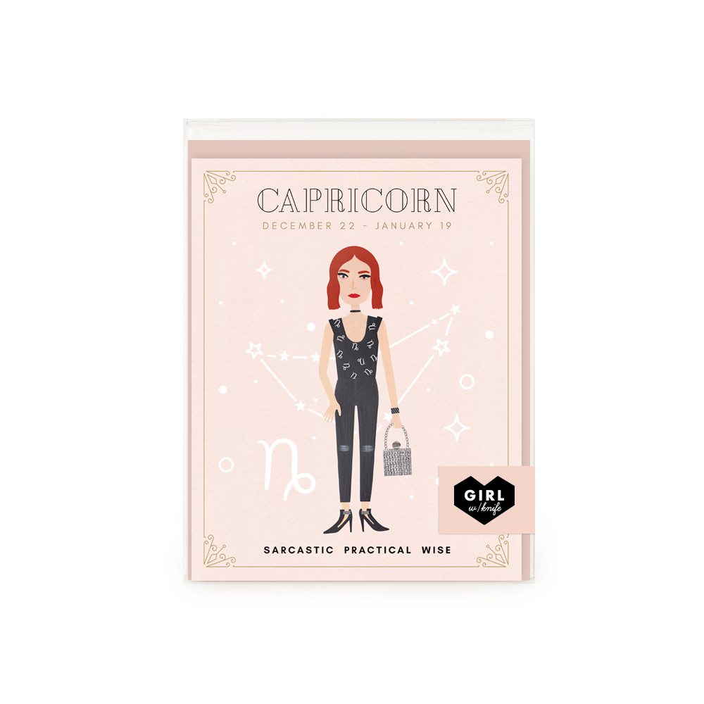 Capricorn Zodiac Babe Greeting Card Set