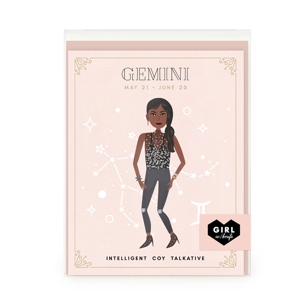Gemini Zodiac Babe Greeting Card Set