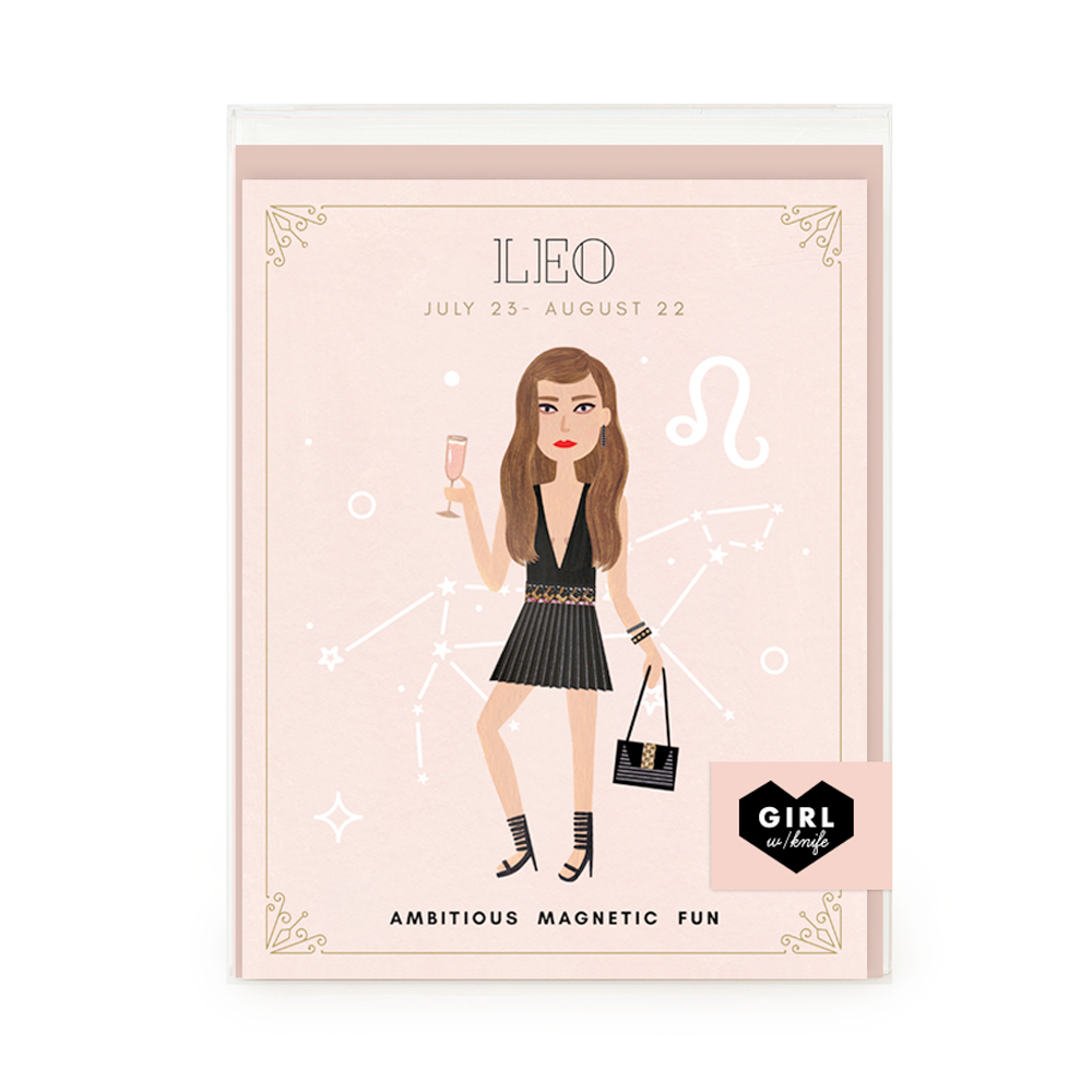 Leo Zodiac Babe Greeting Card Set