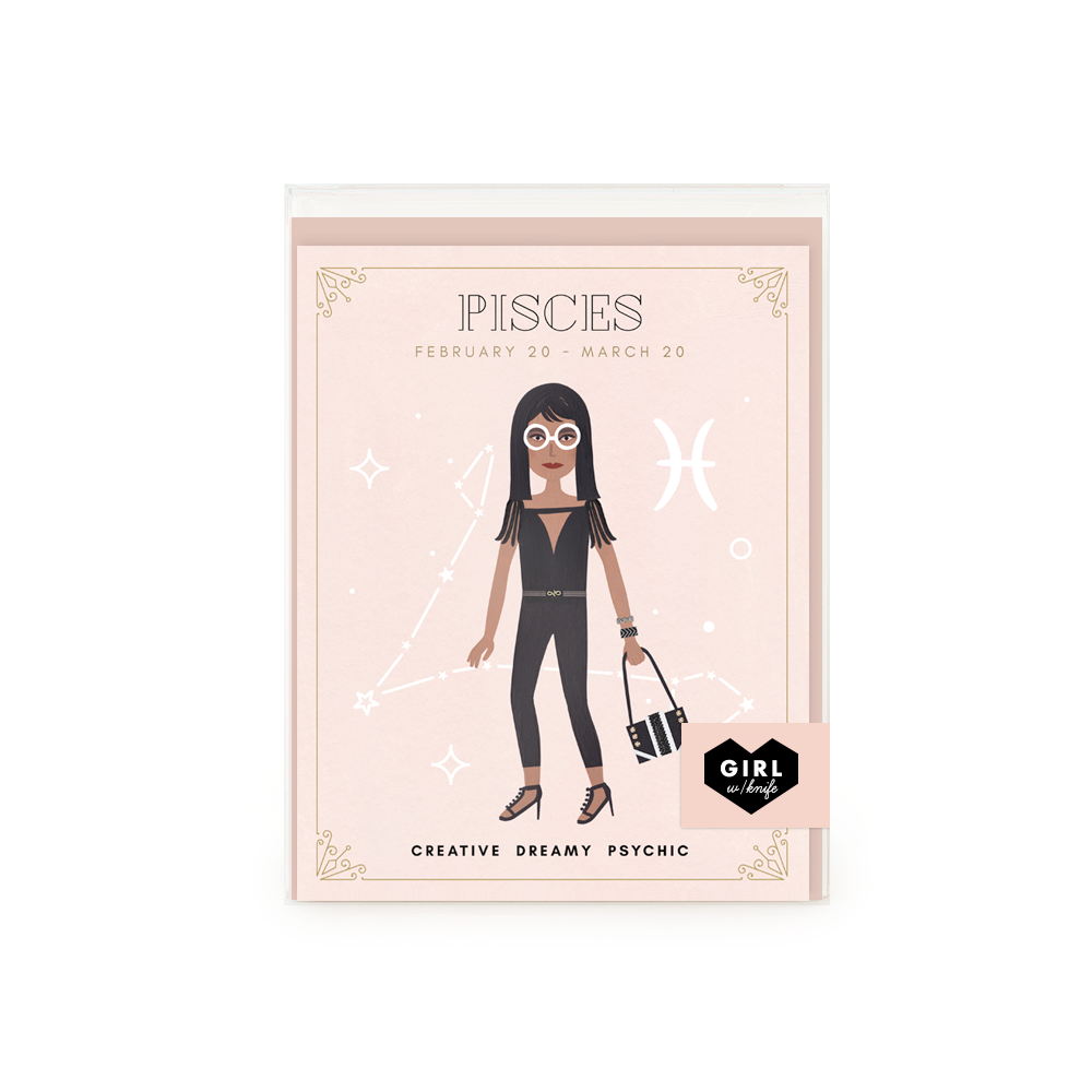 Pisces Zodiac Babe Greeting Card Set
