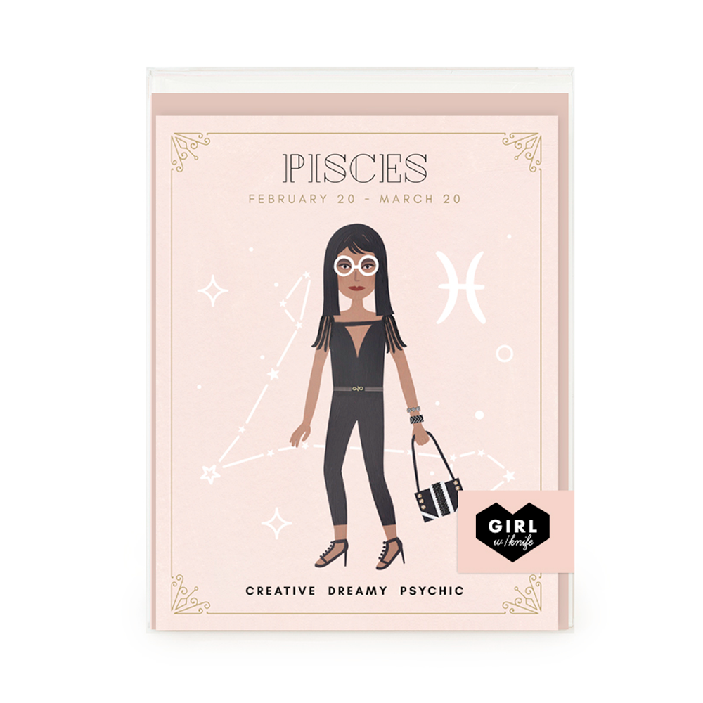 Pisces Zodiac Babe Greeting Card Set