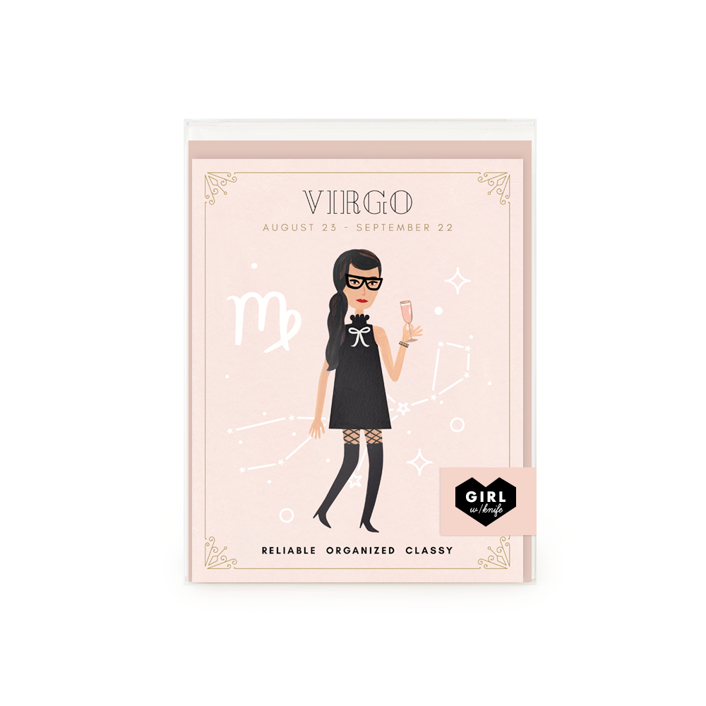Virgo Zodiac Babe Greeting Card Set